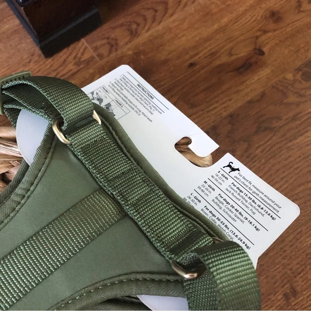 Sonoma green stretch pet clip-in harness in size M